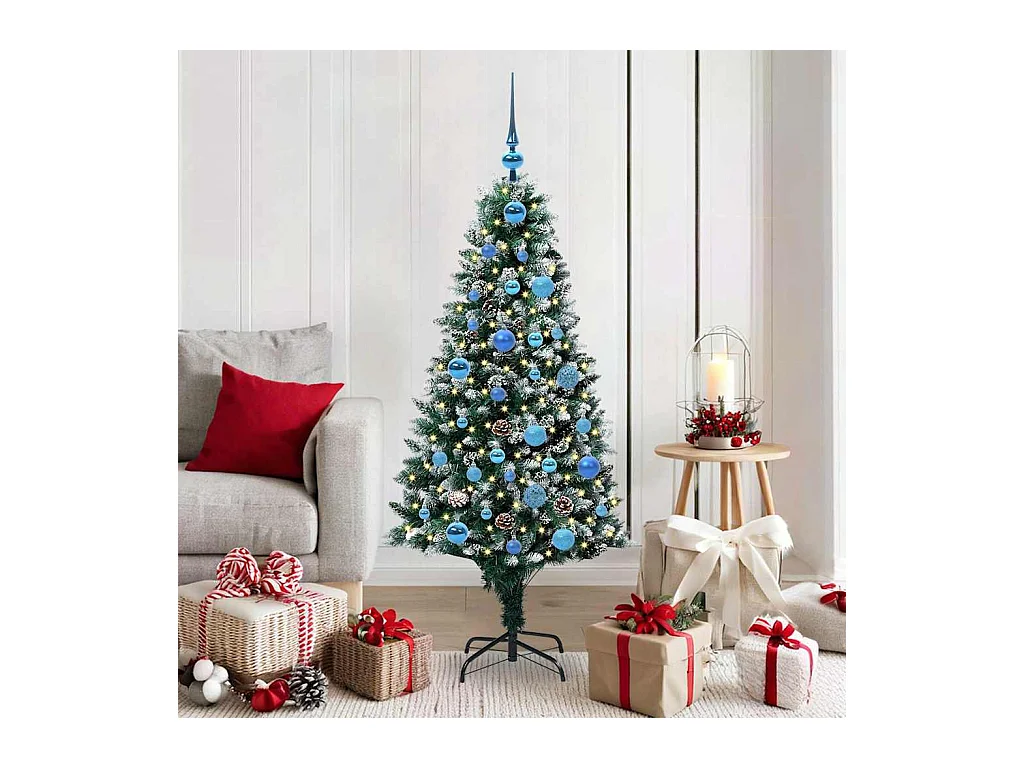 Árbol de Navidad artificial Verde 150 cm PVC y Acero y Plástico