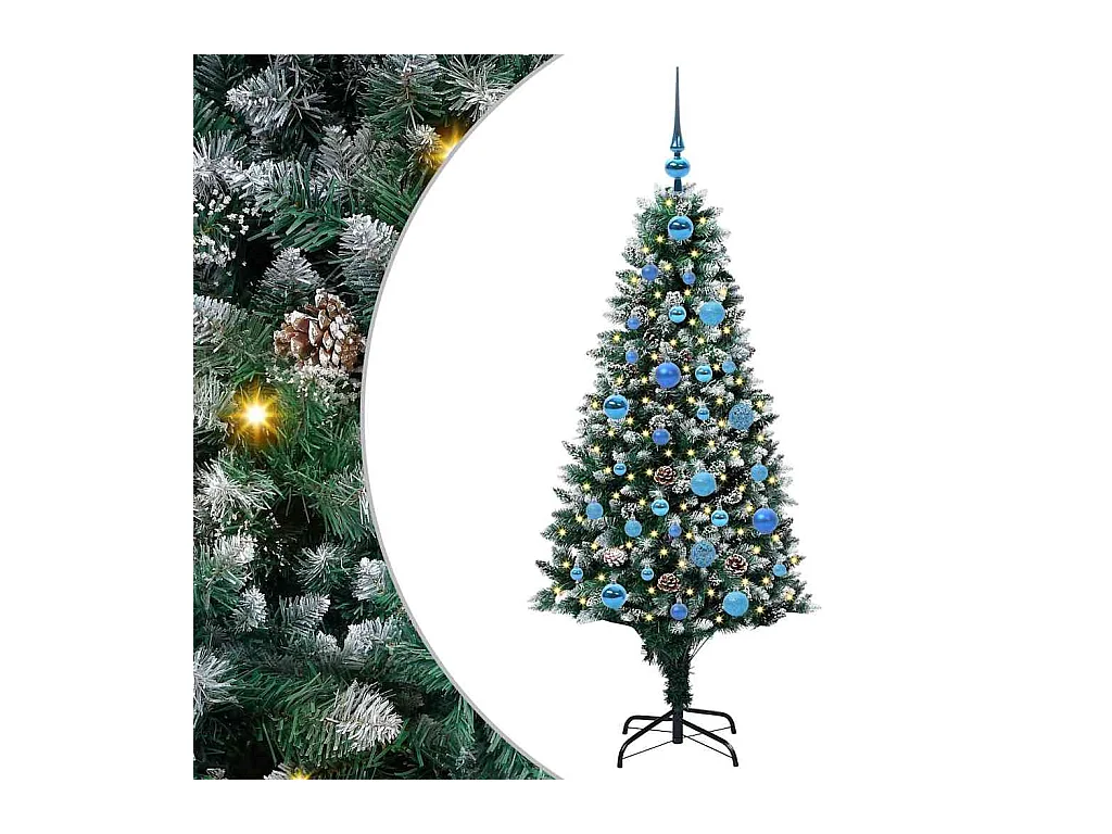 Árbol de Navidad artificial Verde 150 cm PVC y Acero y Plástico