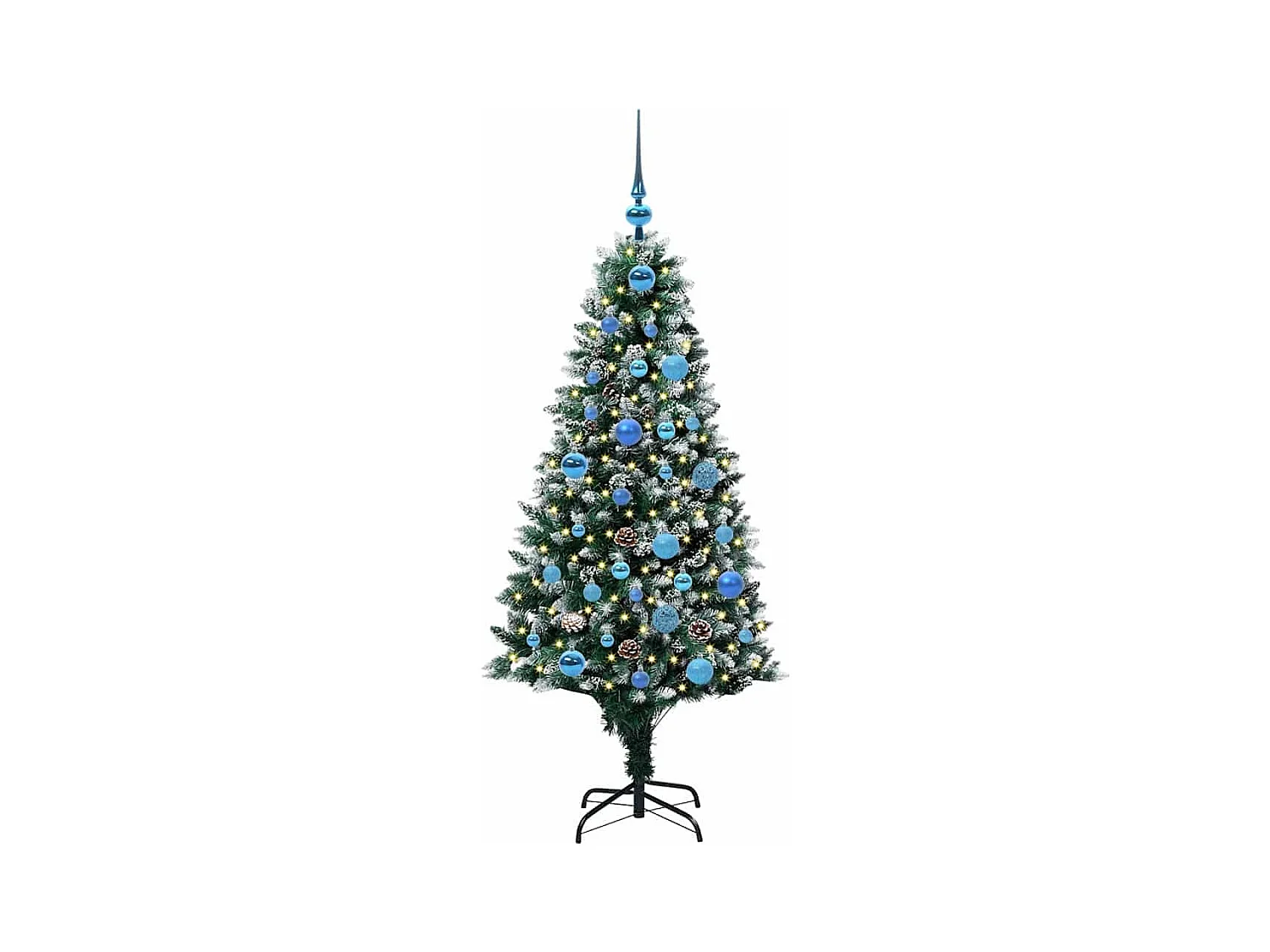 Árbol de Navidad artificial Verde 150 cm PVC y Acero y Plástico
