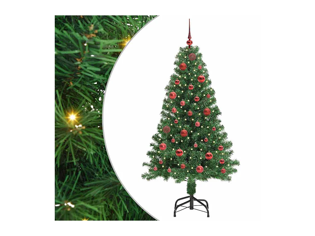 Kunstkerstboom Groen 150 cm PVC en Staal en Kunststof