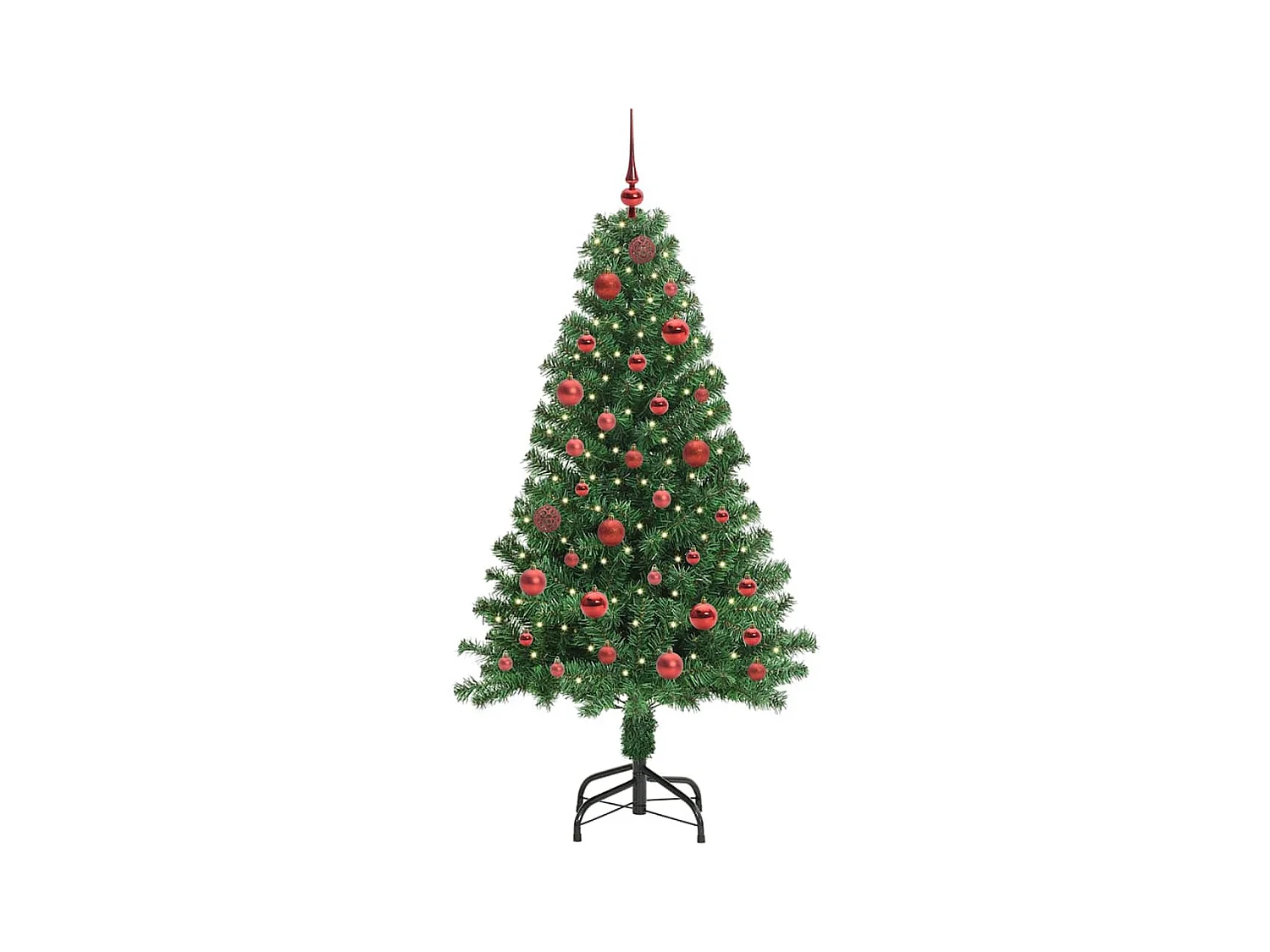 Kunstkerstboom Groen 150 cm PVC en Staal en Kunststof
