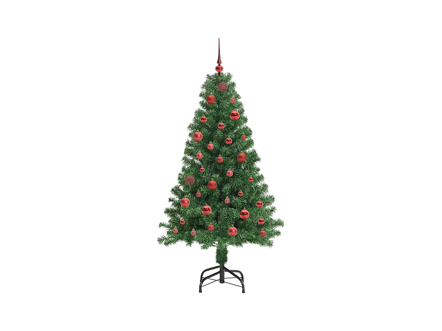 Kunstkerstboom Groen 150 cm PVC en Staal en Kunststof