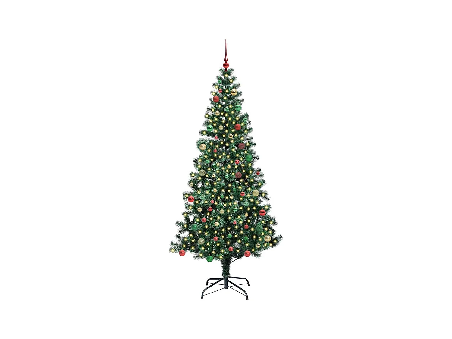 Árvore de Natal Artificial Pré-iluminada Verde 210 cm