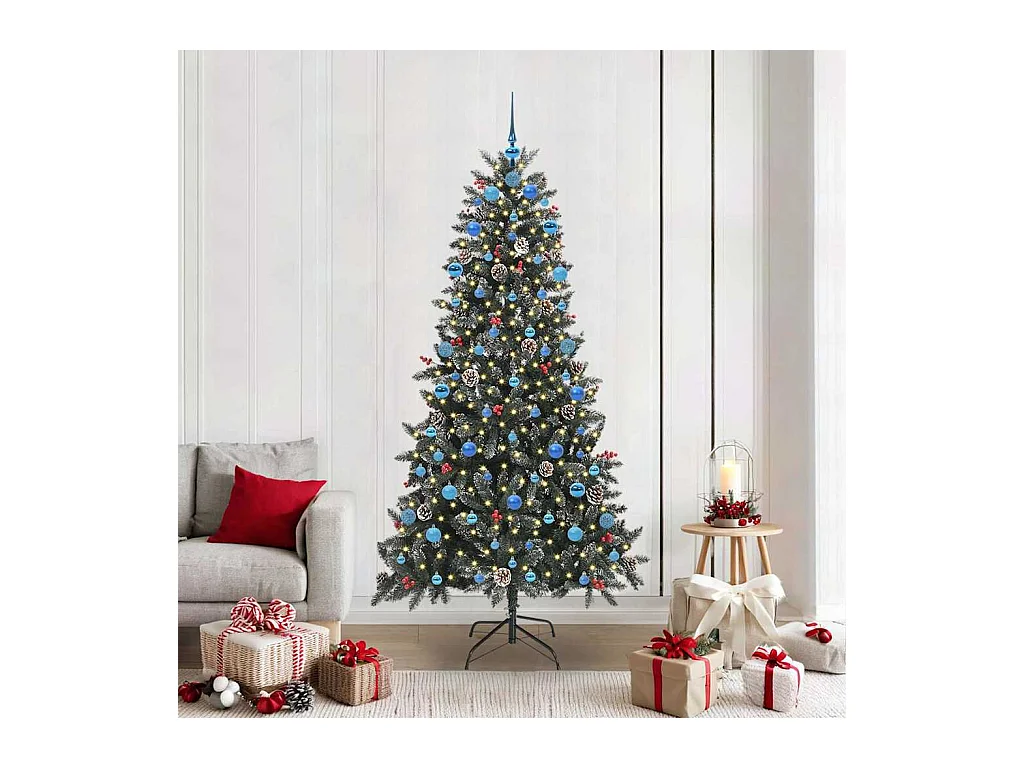 Sapin de Noël artificiel avec 300 LED Vert 114 x 114 x 210 cm