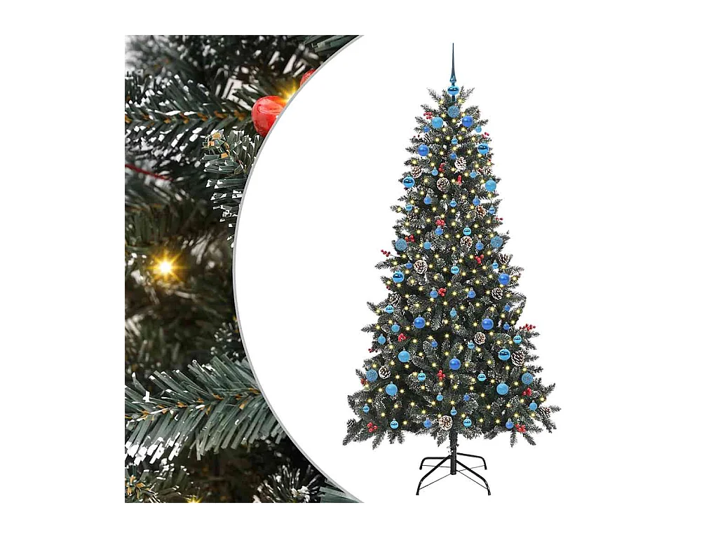 Sapin de Noël artificiel avec 300 LED Vert 114 x 114 x 210 cm