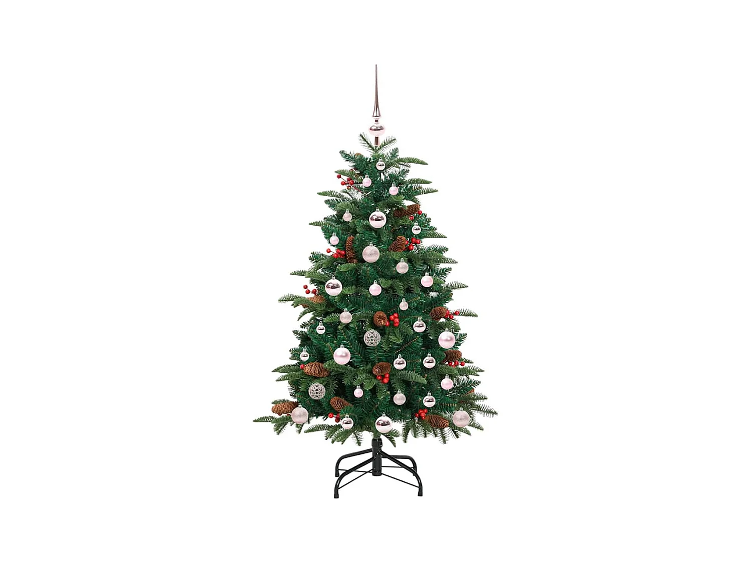 Kunstkerstboom Groen 120 cm PVC en Metaal en Plastic