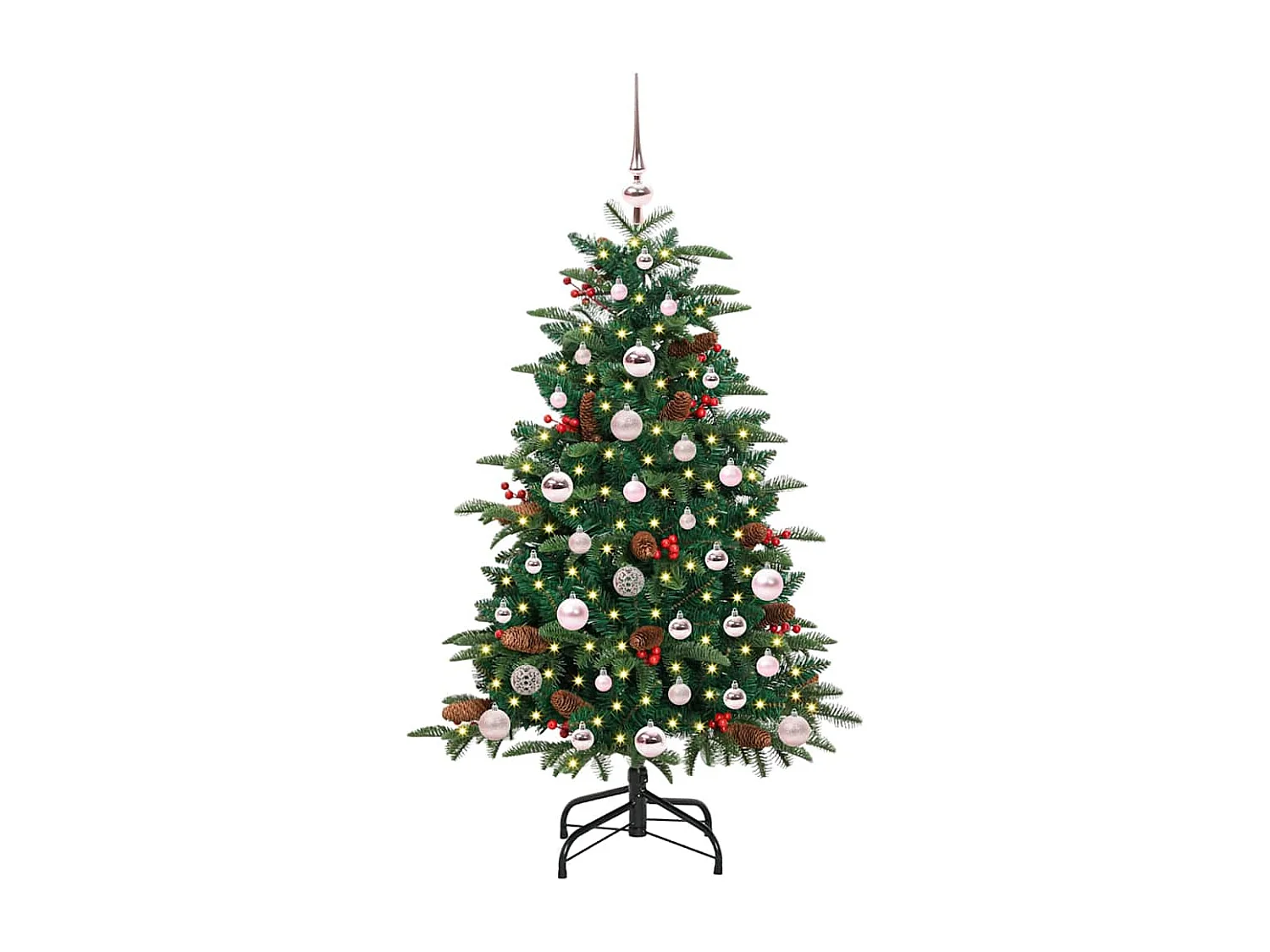 Árvore de Natal Artificial Verde 120 cm PVC, Metal e Plástico