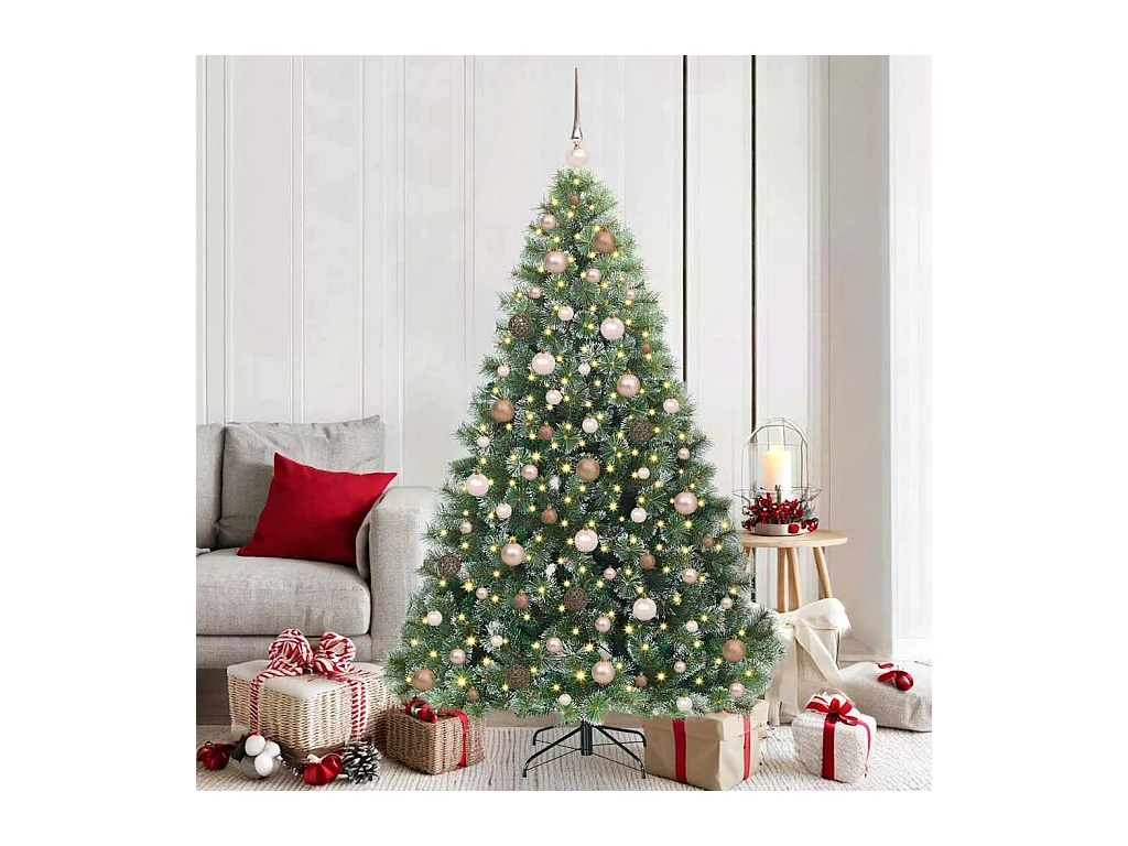 Kunstkerstboom met 300 LED met standaard Groen 180 cm PE en PVC