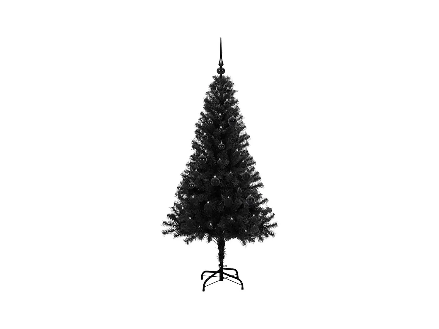 Sapin de Noël avec 150 LED avec support Noir 150 cm PVC