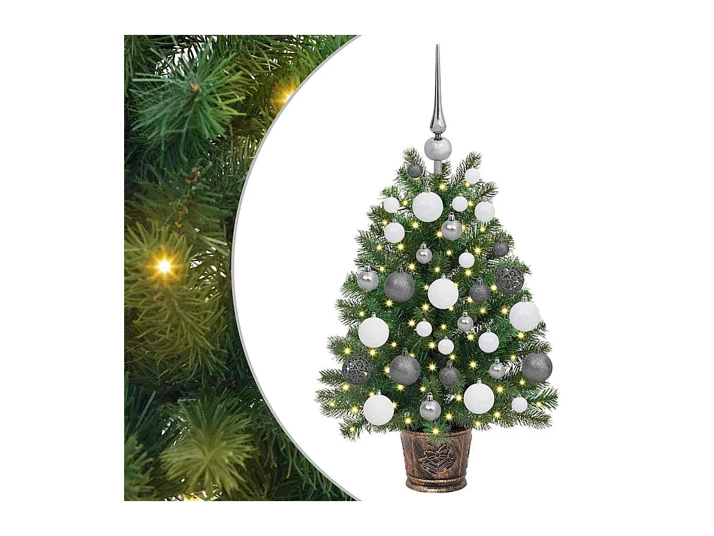 Kunstkerstboom met 150 LED met standaard Groen 65 cm PE en PVC