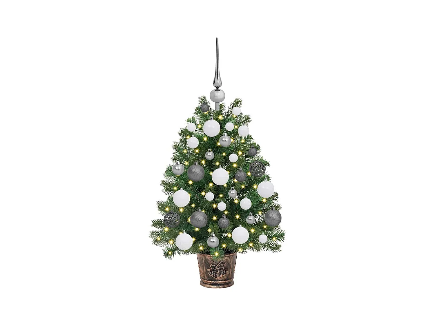 Kunstkerstboom met 150 LED met standaard Groen 65 cm PE en PVC