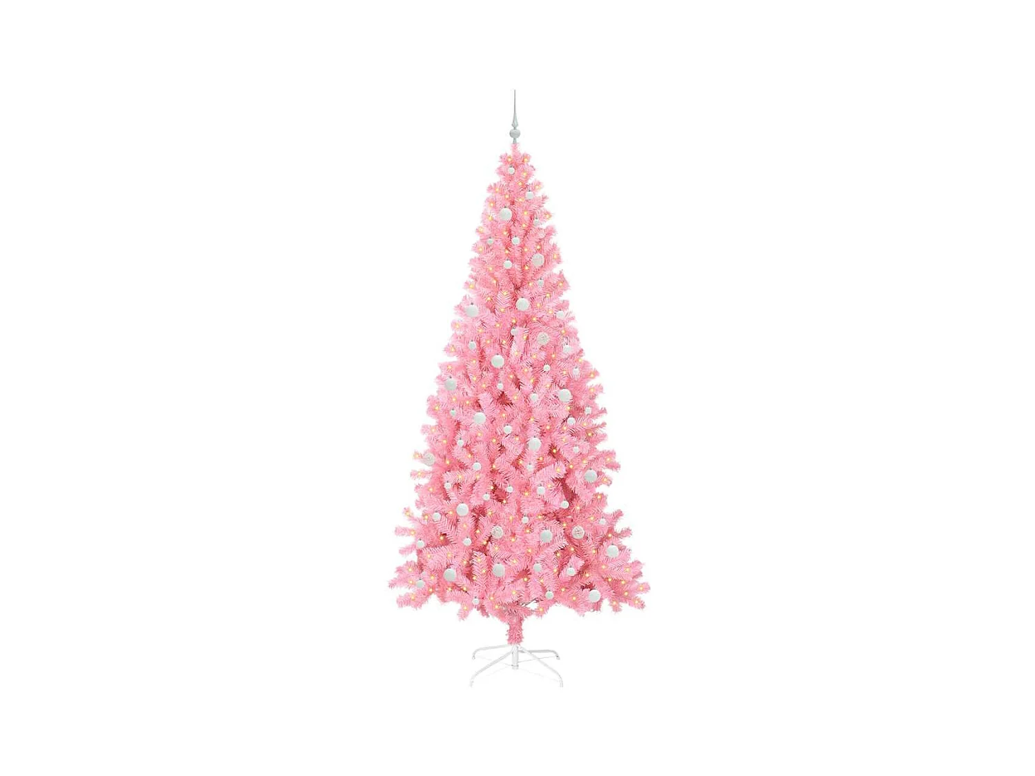 Sapin de Noël avec 300 LED avec support Rose 240 cm PVC