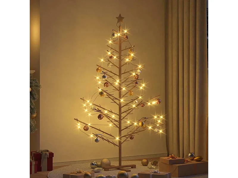 Arbre de Noël en bois Marron 180 cm Bois massif en pin