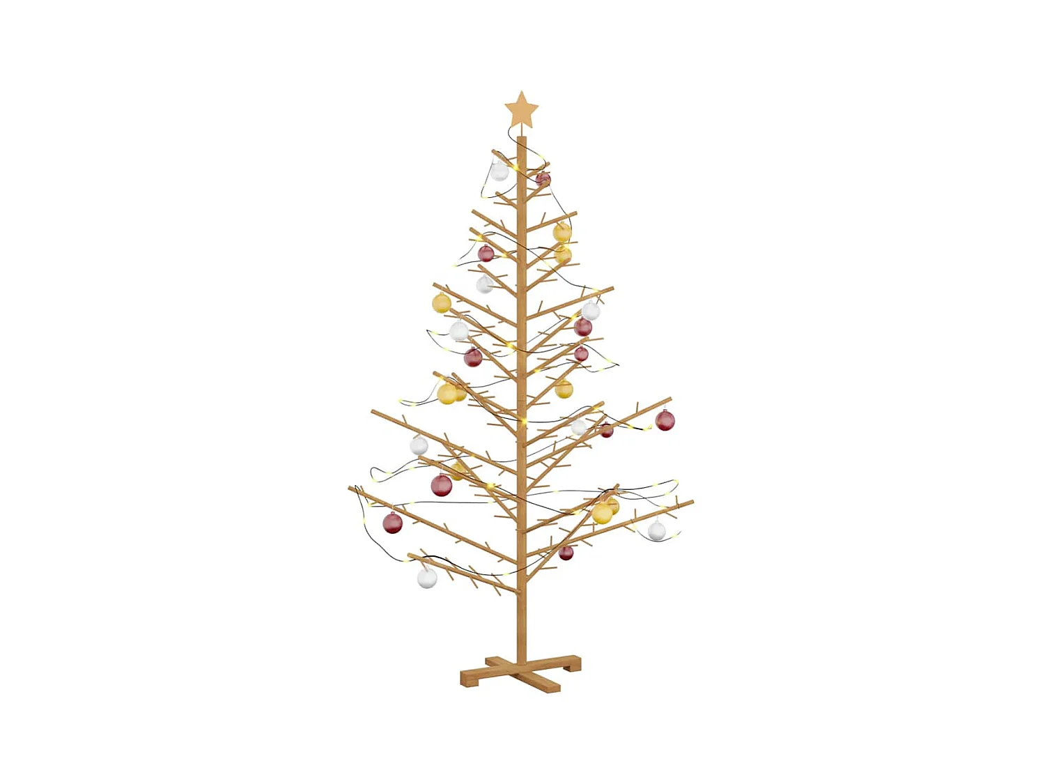 Arbre de Noël en bois Marron 180 cm Bois massif en pin