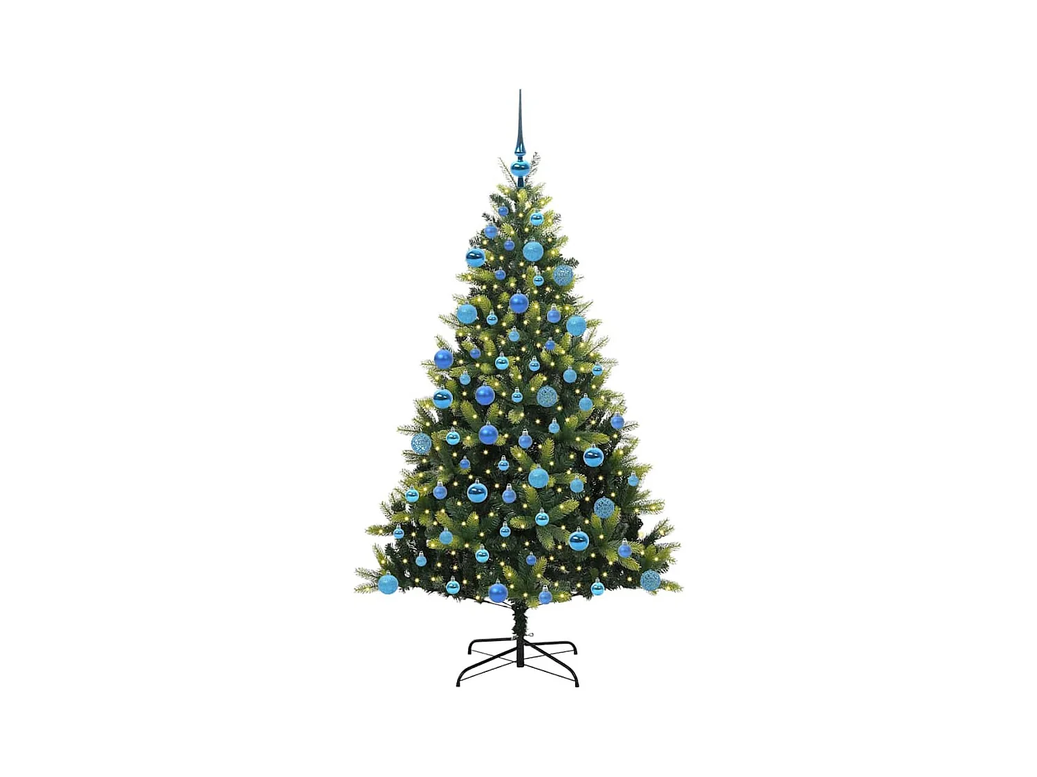 Sapin de Noël Artificiel Pliable 300 LEDs Vert 180 cm PVC et PE