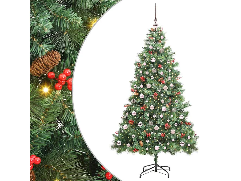Sapin de Noël artificiel Vert 210 cm PVC et métal