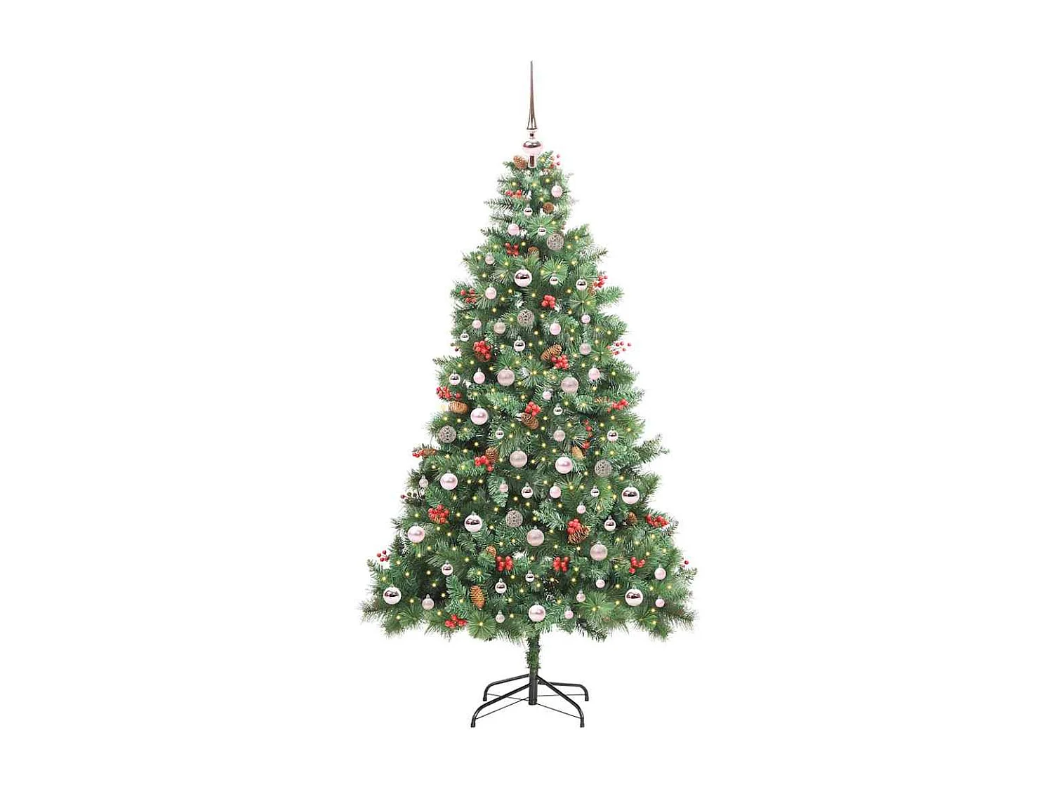 Sapin de Noël artificiel Vert 210 cm PVC et métal