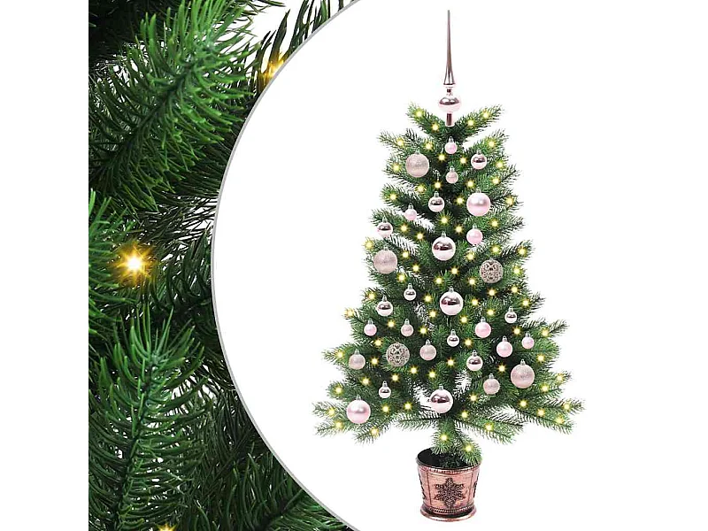 Árbol de Navidad con 150 LED con soporte Verde 90 cm PE