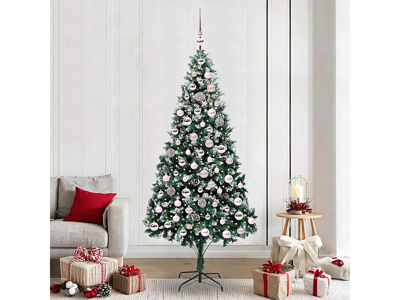 Sapin de Noël artificiel Vert 210 cm PVC, Acier et Plastique