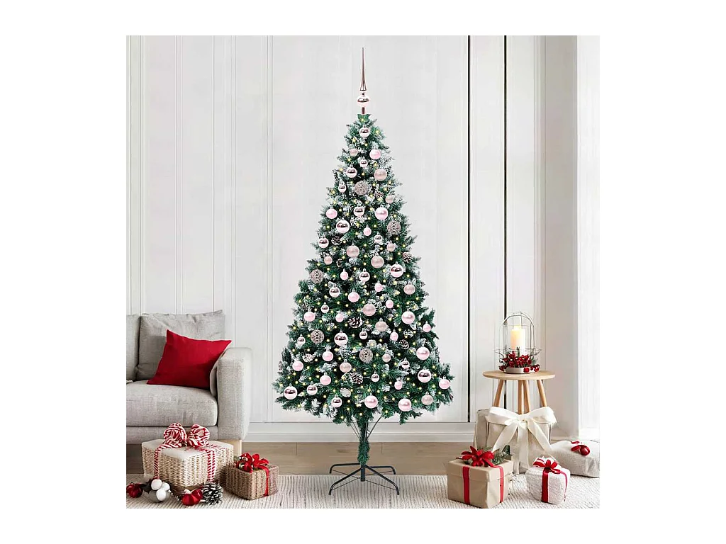 Sapin de Noël artificiel Vert 210 cm PVC, Acier et Plastique