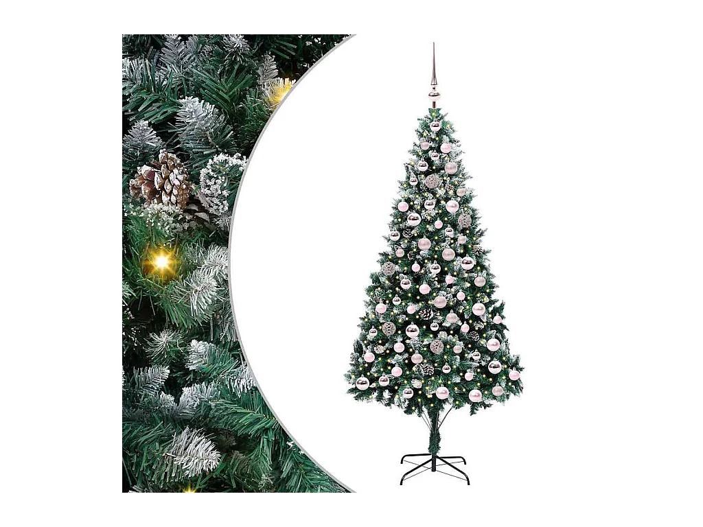 Sapin de Noël artificiel Vert 210 cm PVC, Acier et Plastique