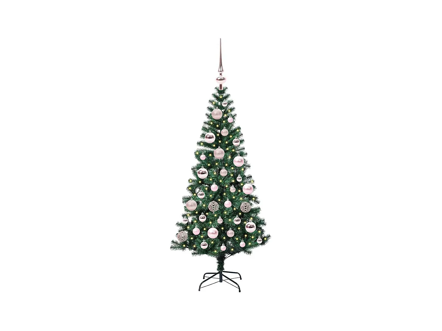 Sapin de Noël artificiel pré-éclairé Vert 120 cm PVC et métal