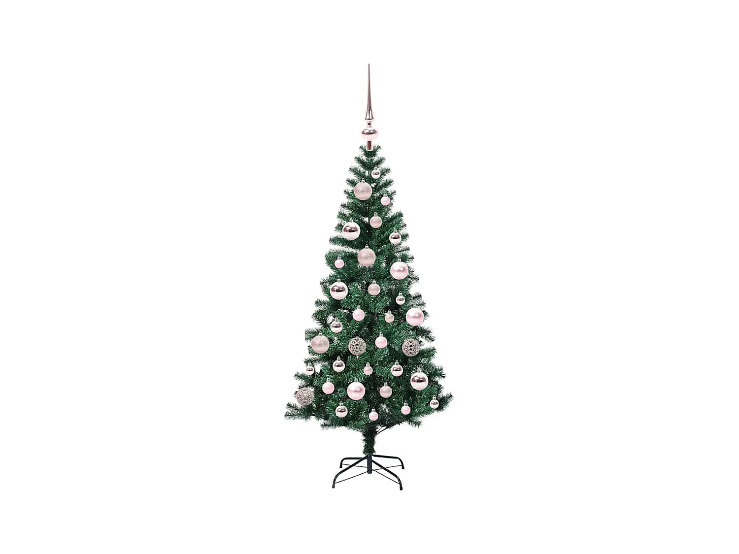 Sapin de Noël artificiel pré-éclairé Vert 120 cm PVC et métal