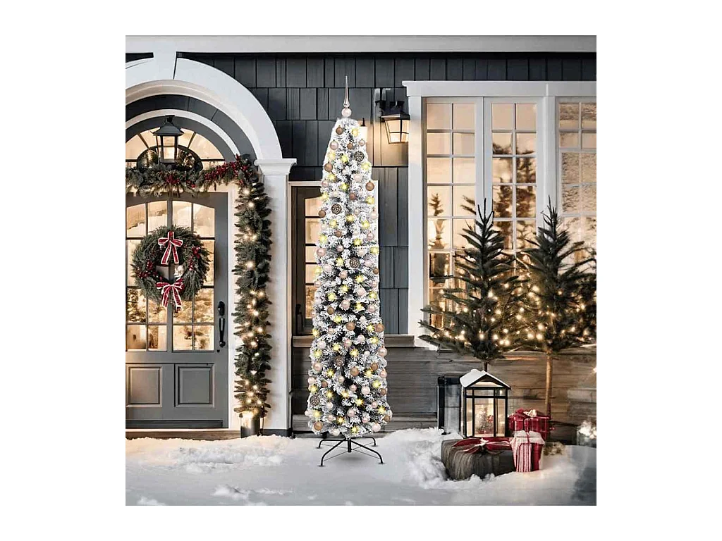 Árbol de Navidad artificial Verde 210 cm PVC, Acero y Plástico