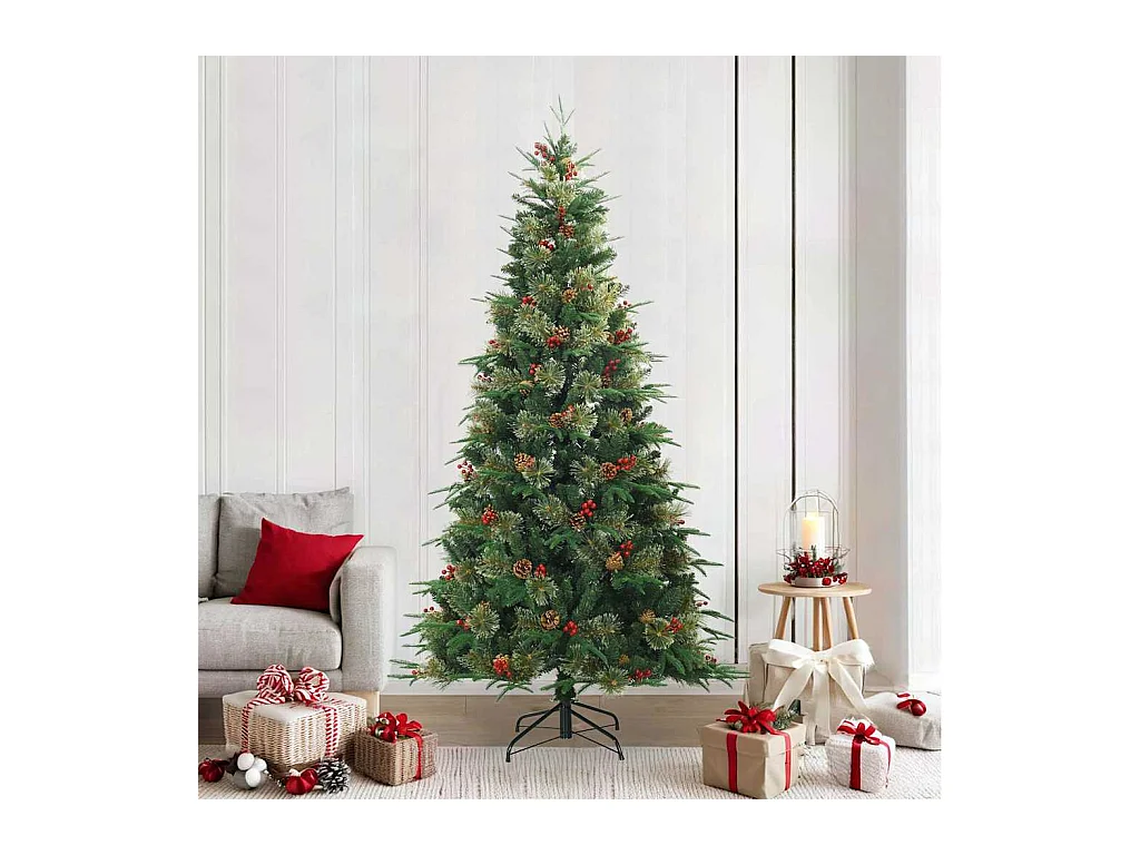 Árvore de Natal Articulada Artificial com suporte Verde 240 cm