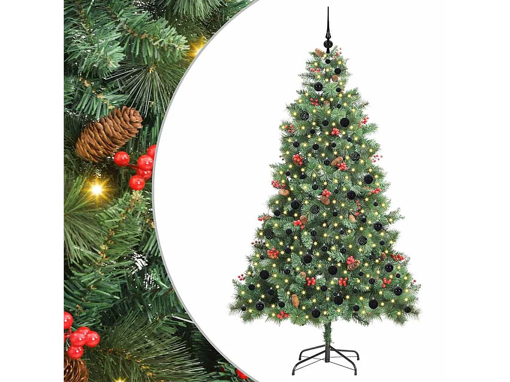 Sapin de Noël artificiel Vert 210 cm PVC et métal