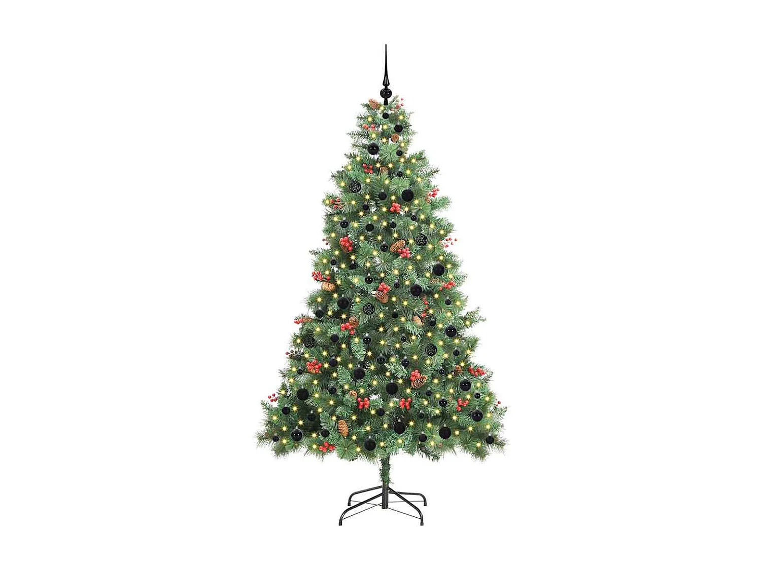 Sapin de Noël artificiel Vert 210 cm PVC et métal