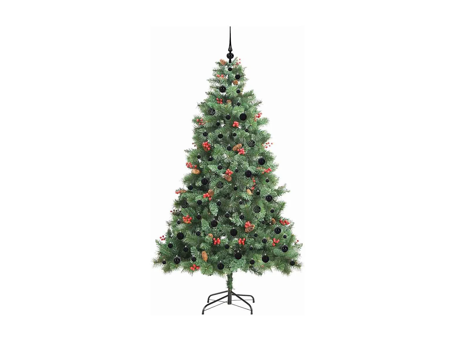 Sapin de Noël artificiel Vert 210 cm PVC et métal