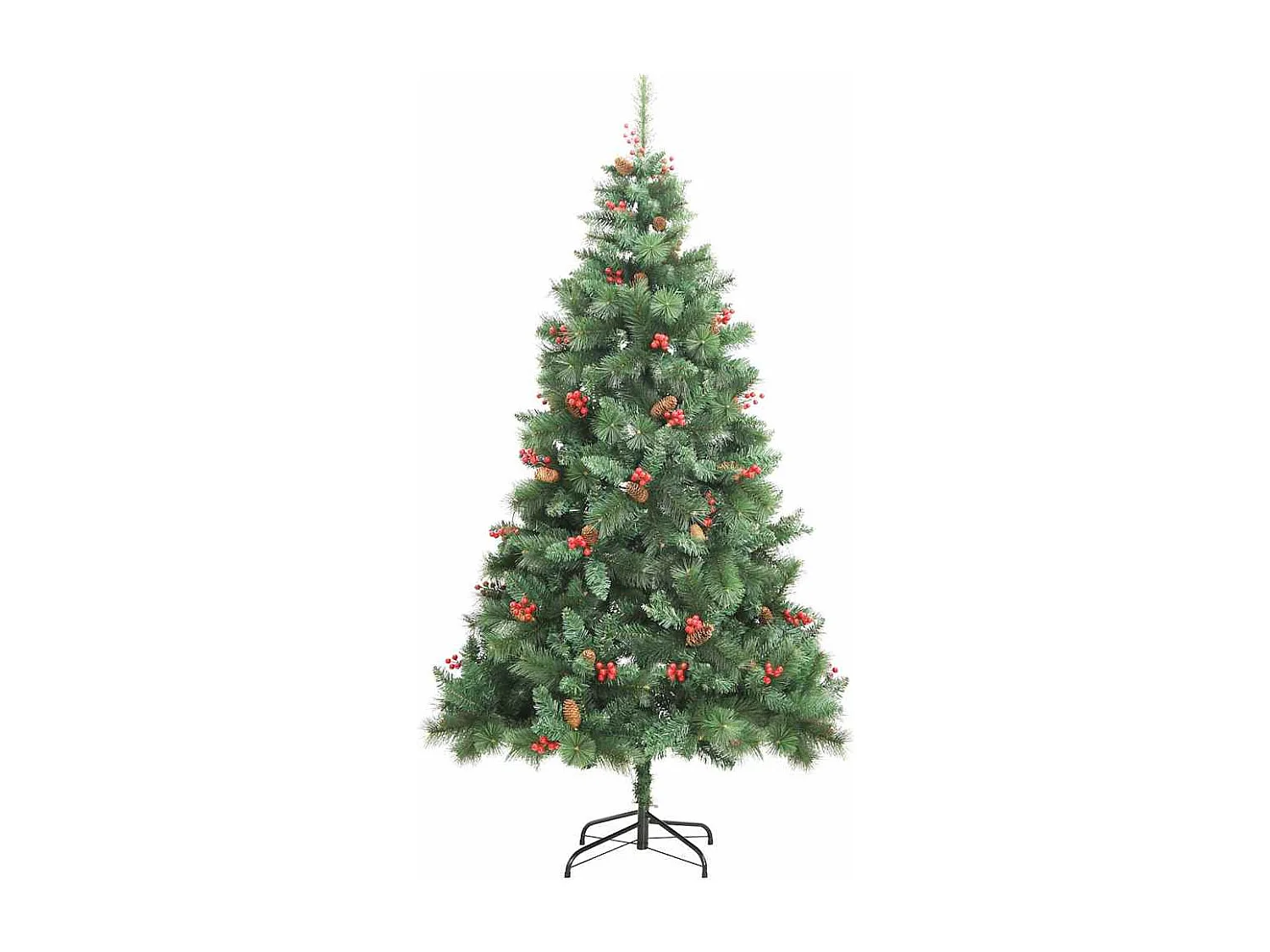 Sapin de Noël artificiel Vert 210 cm PVC et métal