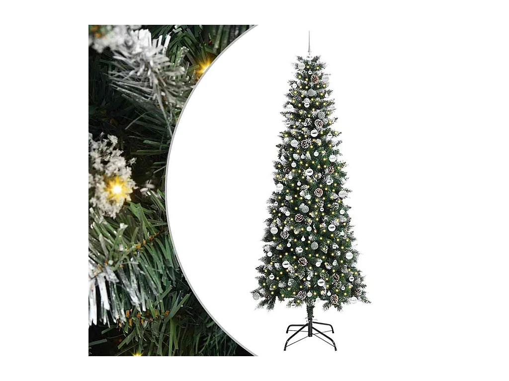 Sapin de Noël artificiel avec 300 LED Vert 96 x 96 x 240 cm