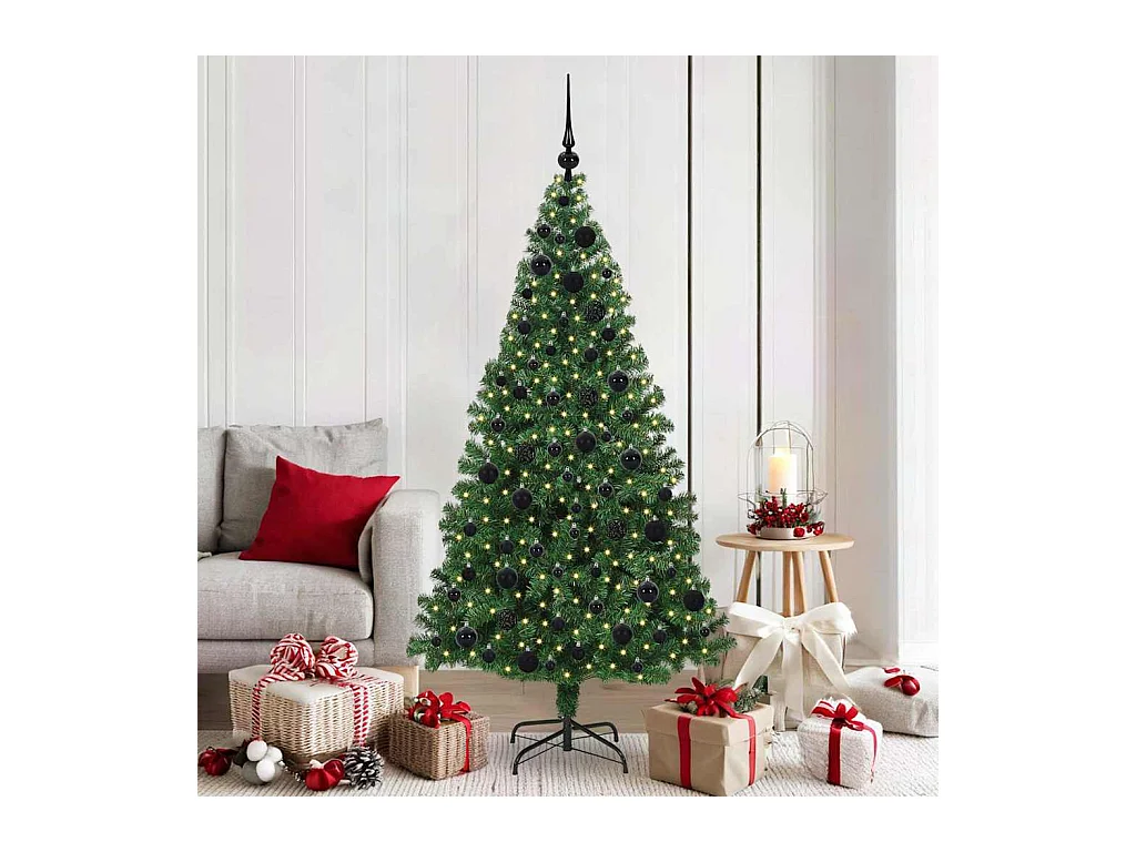 Árvore de Natal Artificial Verde 180 cm PVC, Aço e Plástico