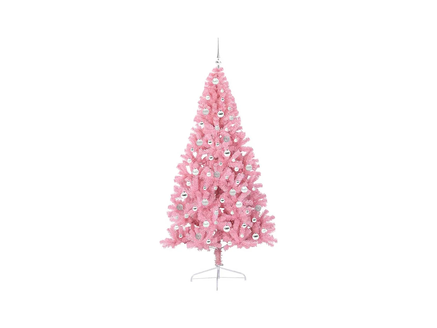 Sapin de Noël artificiel pré-éclairé Rose 210 cm PVC