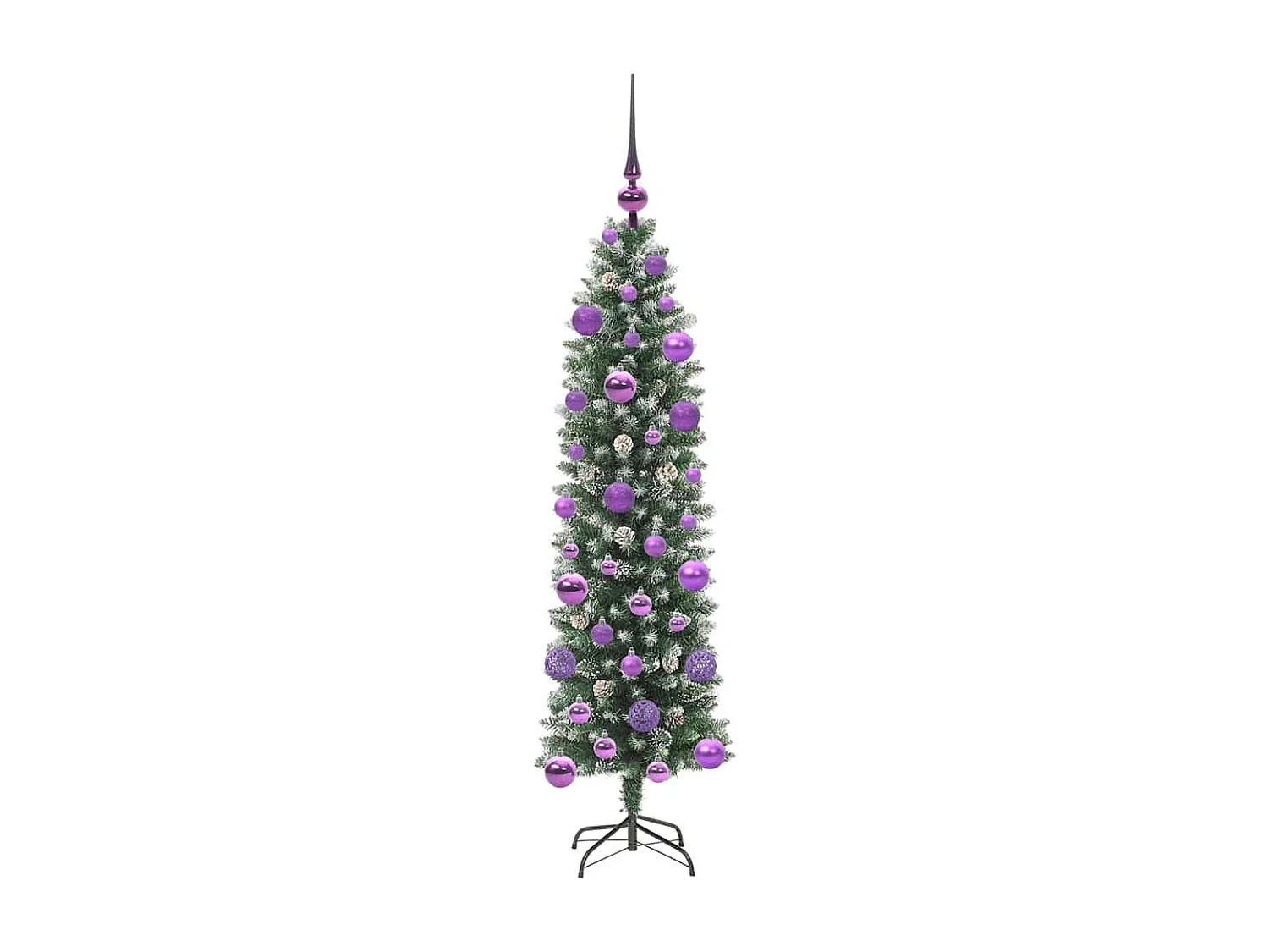 Arbre de Noël artificiel slim avec 150 LED Vert et blanc 120 cm