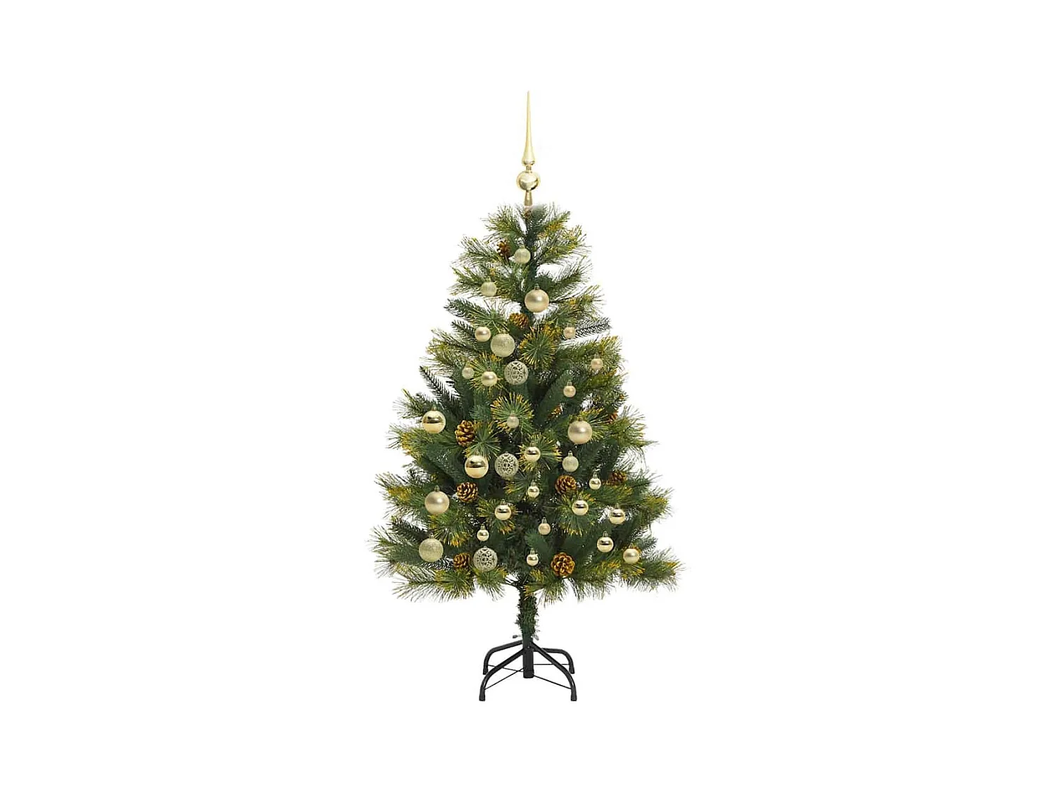 Sapin de Noël artificiel avec branches pliables et cônes 120 cm