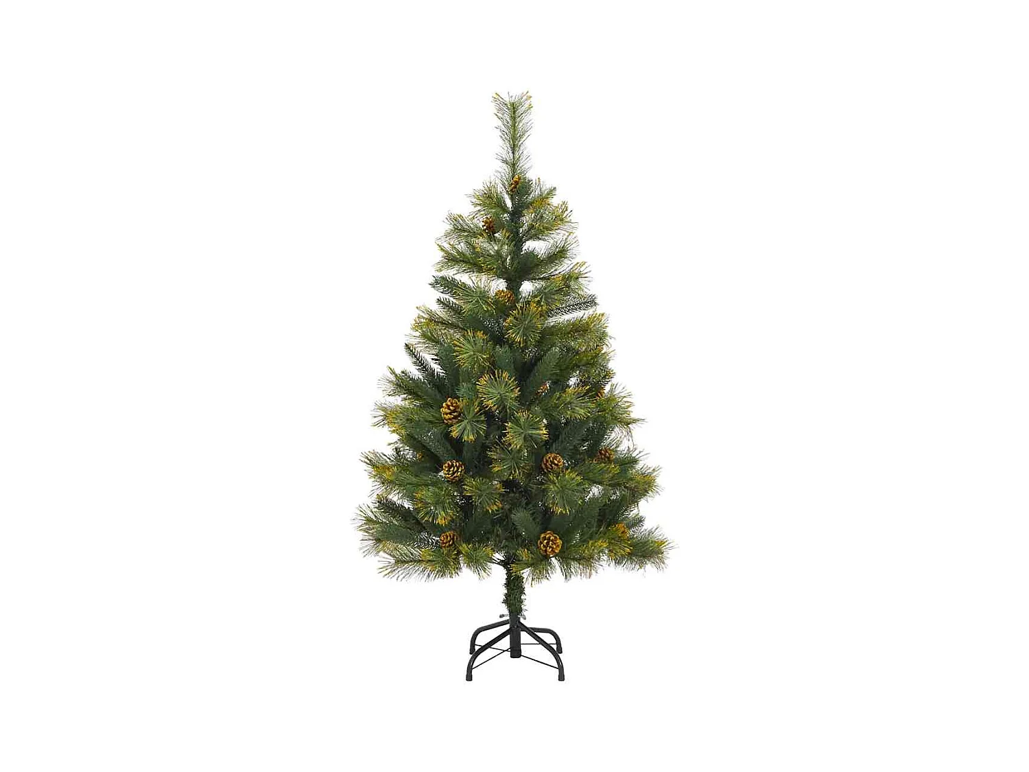 Sapin de Noël artificiel avec branches pliables et cônes 120 cm