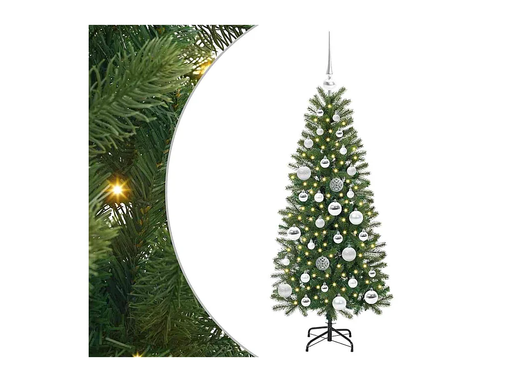 Sapin de Noël artificiel avec 150 LED Vert 120 cm PE et PVC