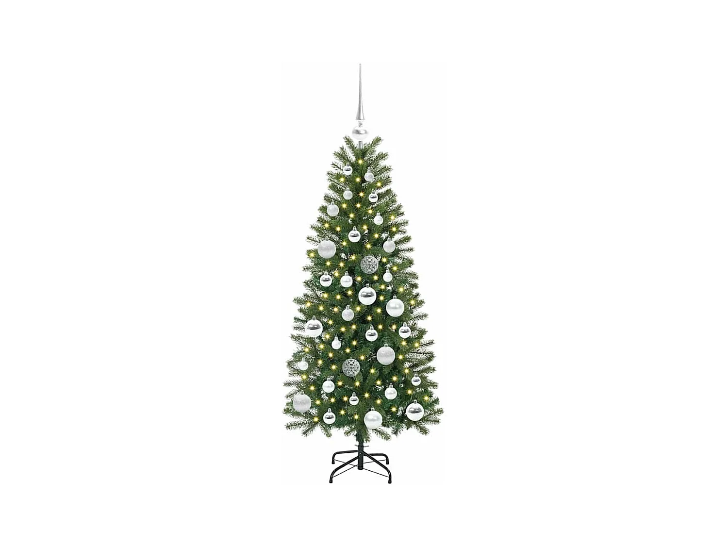 Sapin de Noël artificiel avec 150 LED Vert 120 cm PE et PVC