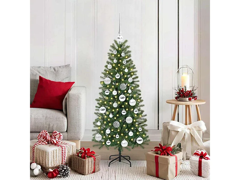 Árvore de Natal Artificial com 150 LEDs Verde 120 cm PE e PVC