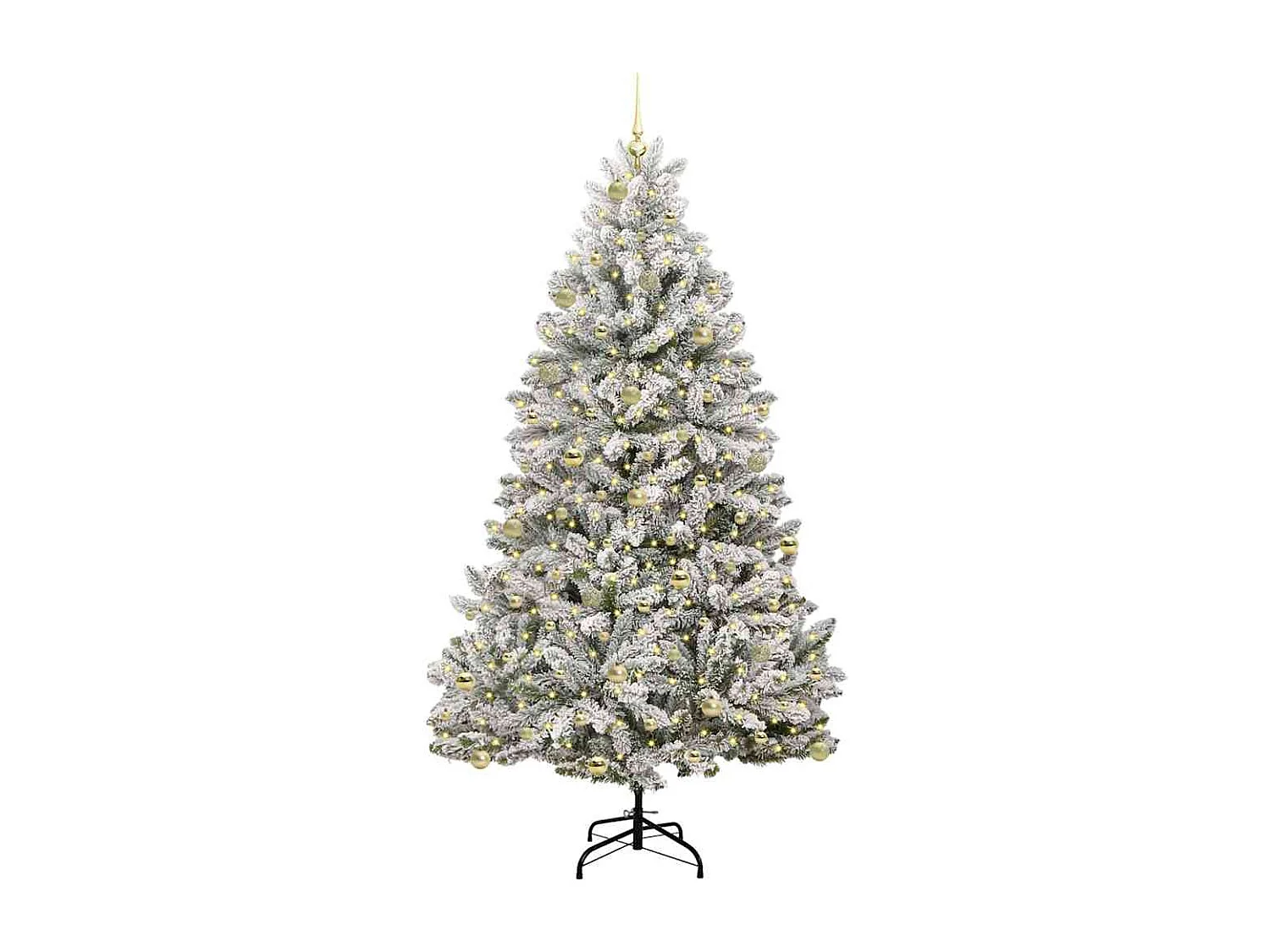 Sapin de Noël artificiel Vert et blanc 240 cm PVC et métal