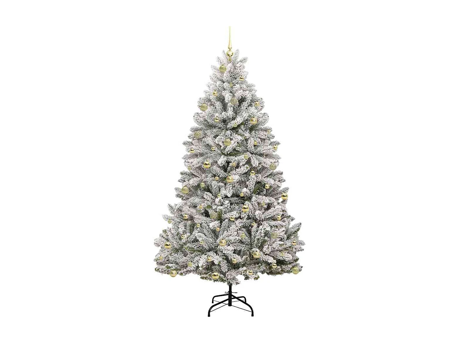 Sapin de Noël artificiel Vert et blanc 240 cm PVC et métal