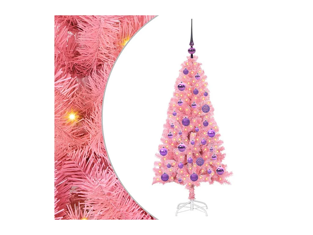 Kerstboom met 150 LED met standaard Roze 120 cm PVC
