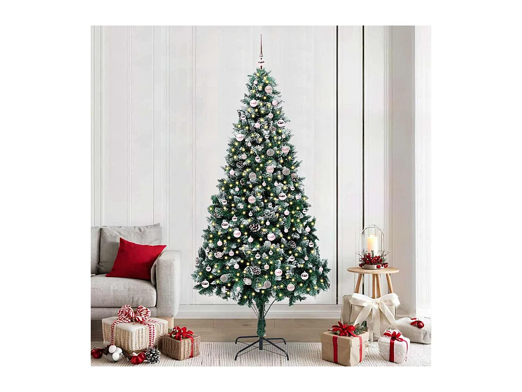 Árvore de Natal Artificial Verde 240 cm PVC, Aço e Plástico