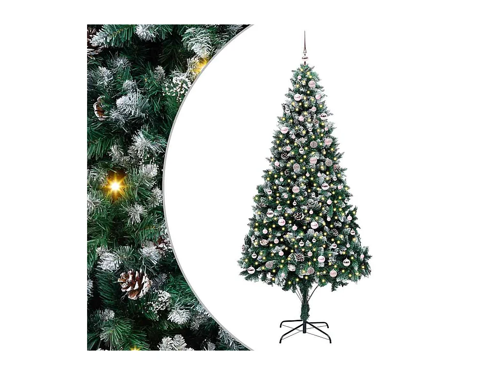 Árvore de Natal Artificial Verde 240 cm PVC, Aço e Plástico