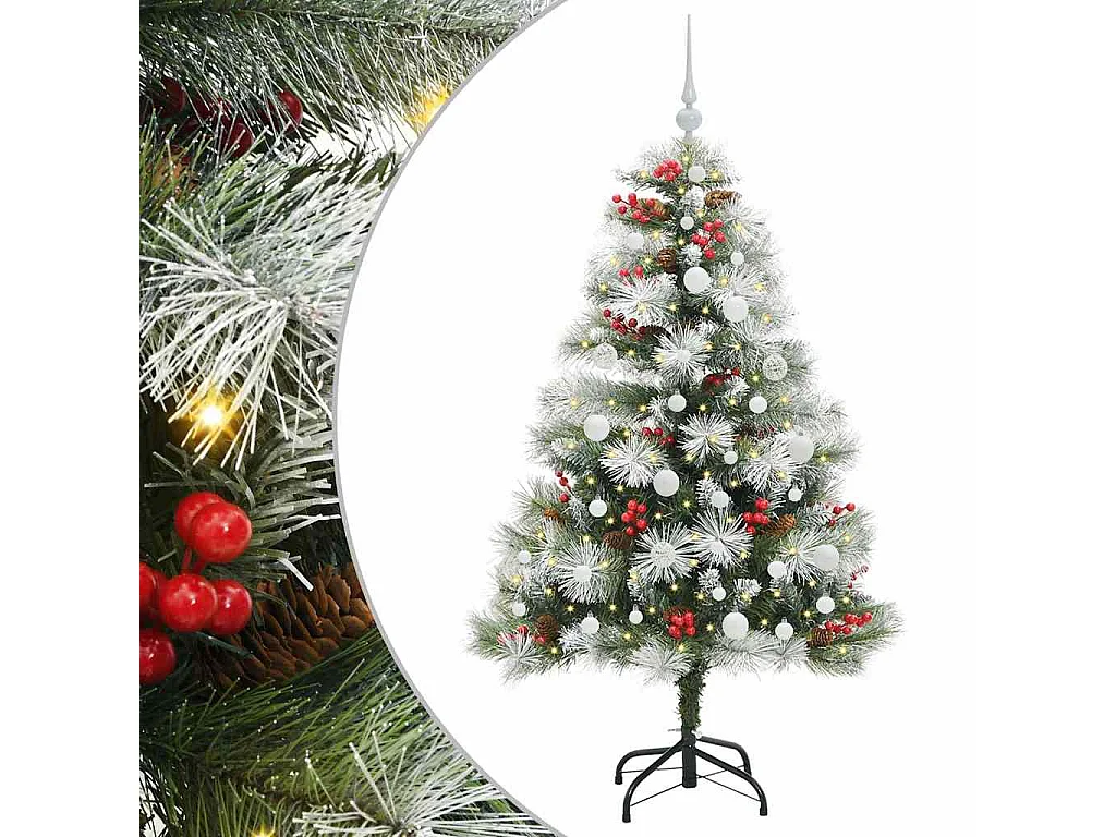 Sapin de Noël artificiel Vert et blanc 150 cm