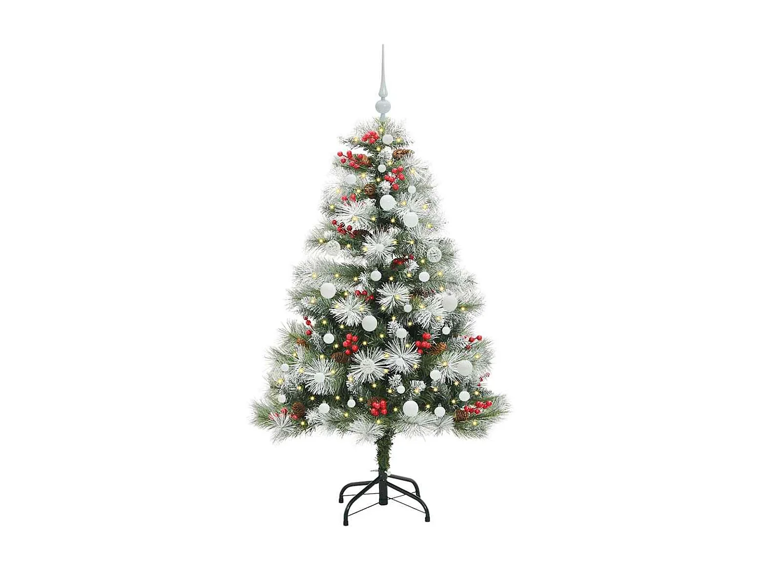 Sapin de Noël artificiel Vert et blanc 150 cm