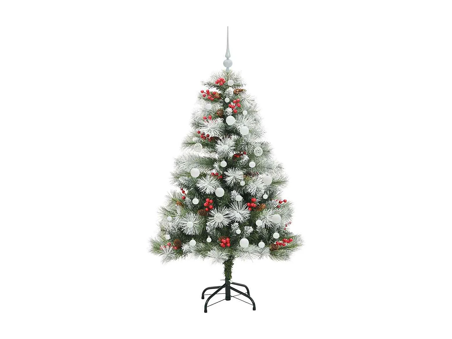 Sapin de Noël artificiel Vert et blanc 150 cm